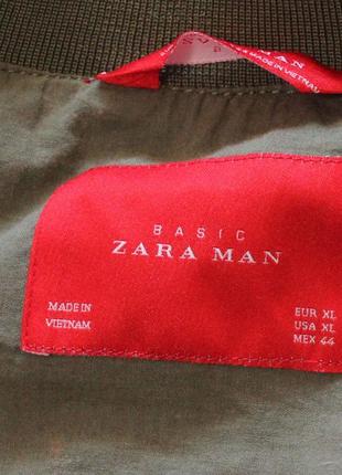 Класна льняна куртка бомбер кольору хакі від zara man8 фото