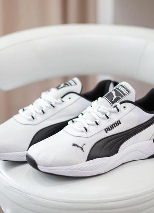 Розпродаж! puma кросівки кеди чоловічі білі з чорним сітка текстильні легкі весняні літні демісезонні демісезон низькі шкіра шкіряні пума2 фото