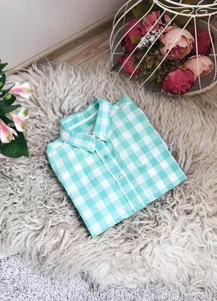 Жіноча сорочка в клітинку зелена розмір s-m