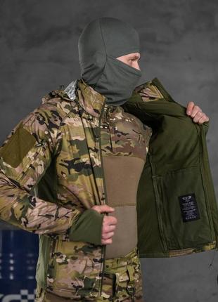 Весенняя тактическая куртка carrier multicam, водонепроницаемая военная куртка с капюшоном на флисе3 фото