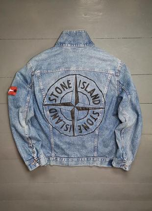 Stone island custom fit джинсова куртка чоловіча на весну4 фото