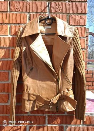 Демисезонная кожананая куртка косуха escorpion4 фото
