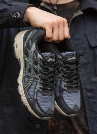 Жіночі кросівки asics gel venture 6 grey black асікс сірого з чорним кольорів