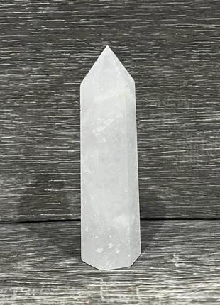 Великий натуральний камінь кристал гірський кришталь білий - сувенір багатогранник "олівець"3 фото