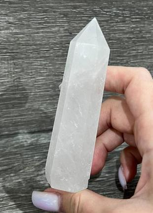 Великий натуральний камінь кристал гірський кришталь білий - сувенір багатогранник "олівець"