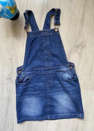 ☀️джинсовый сарафан denim co девушка 12-13 лет