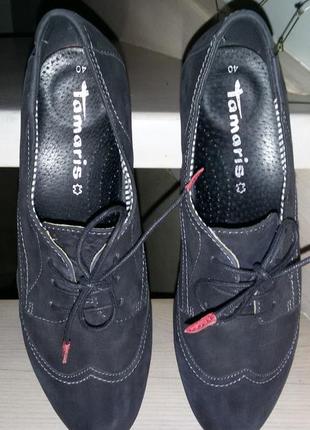 Tamaris- нові шкіряні демісезонні туфлі 40 розмір4 фото