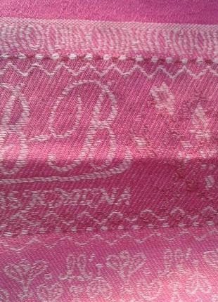 Палантин шарф шаль жаккардовый розового цвета с кистями pashmina7 фото