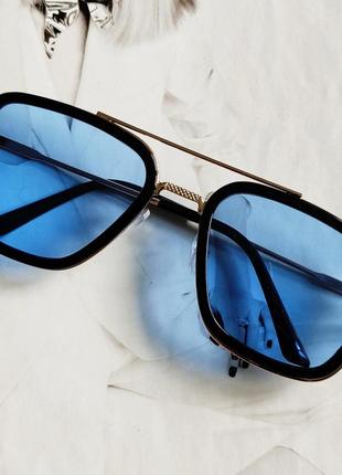 Уценка солнцезащитные очки тони старка  синий для фотосессий