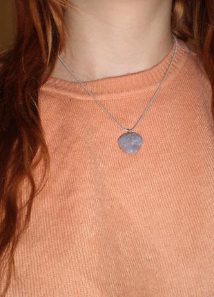 Цепочка на шею с натуральным камнем сердце2 фото