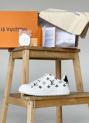 Кеди брендові louis vuitton trainer time out monogram white black