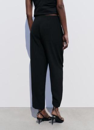 Чорні штани жіночі із запахом на поясі zara new4 фото