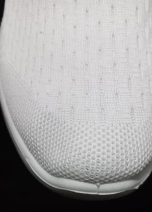 Чоловічі кросівки кеди текстиль неопрен стрейч у білому кольорі.4 фото