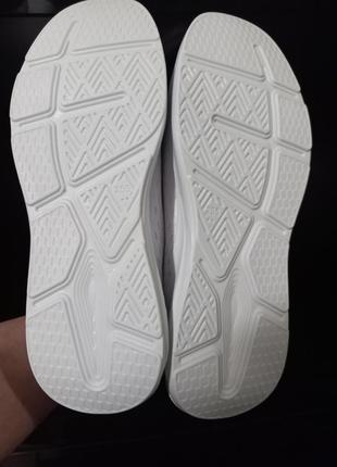 Чоловічі кросівки кеди текстиль неопрен стрейч у білому кольорі.9 фото
