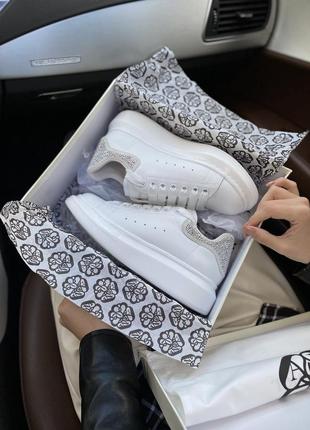 Шикарні кросівки alexander mcqueen white lux якість кросівки кеді кеди