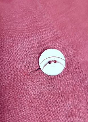 M-l льняной женский жакет малинового цвета, летний пиджак без подкладки в 1 экз.9 фото