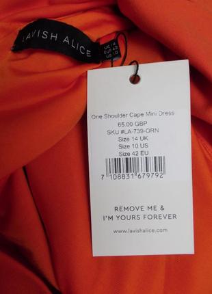 Новое платье на одно плечо мандаринового цвета 'lavish alice' 48р6 фото