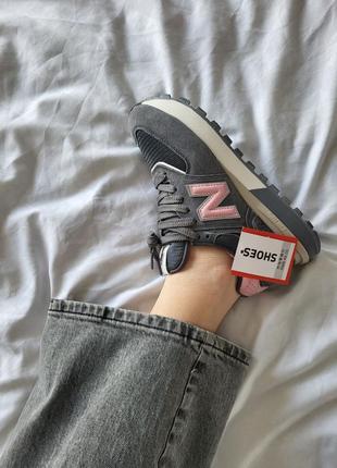 New balance 574 grey pink6 фото