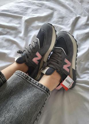 New balance 574 grey pink5 фото