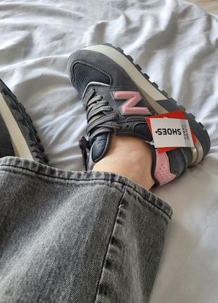 New balance 574 grey pink10 фото