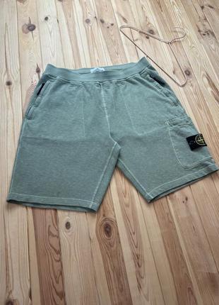 Шорти stone island bermuda cotton green shorts з останніх колекцій