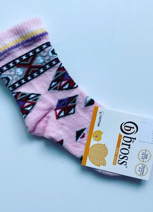 Дитячі шкарпетки рожевого кольору з абстрактним малюнком для дівчинки немовляти на 0-6 місяців