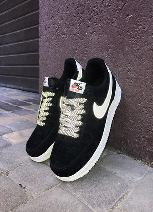 Кросівки nike air force 1 black reflective рефлектив кросівки