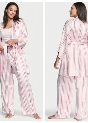 Victoria´s victorias secret виктория сикрет сатиновая пижама тройка 3-piece satin pajama set