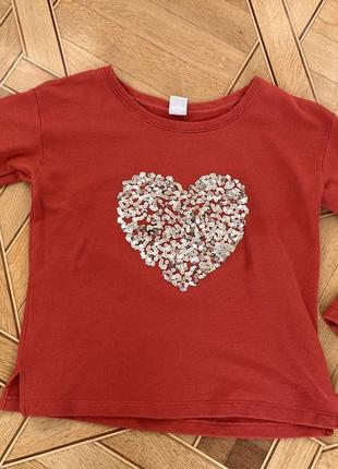 Женская кофта свитер vero moda корал пайетки сердце размер м оранжевая