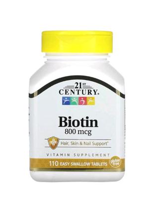 21 century биотин - 800 мкг / 110 таблеток2 фото