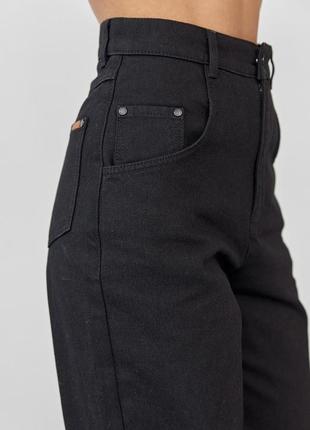 Широкі джинси із завищеною талією чорні2 фото