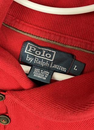 Светр світшот червоний polo ralph lauren з ґудзиками на шиї4 фото