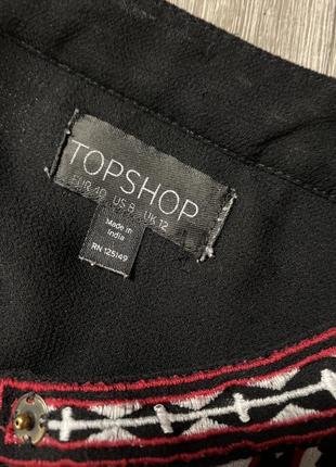 Коротка сукня на підкладці туніка в етностилі topshop, l3 фото