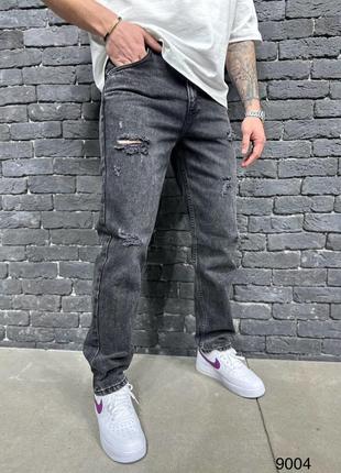 Чорні джинси чоловічі оверсайз рвані2 фото