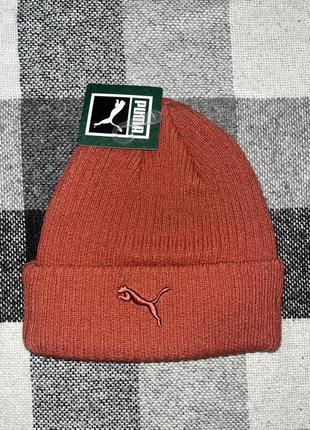 Зимняя шапка puma ribbed cuff beanie olive новая оригинал из сша6 фото