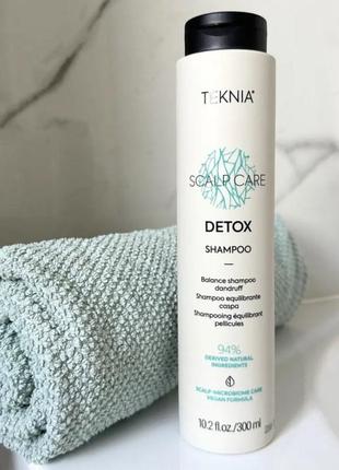 Безсульфатний міцелярний шампунь проти сухої і жирної лупи lakme teknia scalpcare detox 300 мл