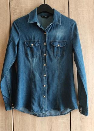 Жіноча джинсова сорочка s 100%котон