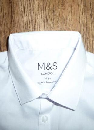 Marks&spencer новая белая школьная рубашка на девочку 7-8 лет4 фото