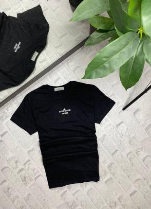 Легка футболка від stone island у чорному кольорі2 фото