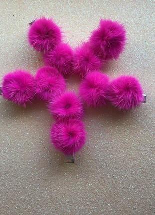 Заколки з натуральною норкою.хендмейд