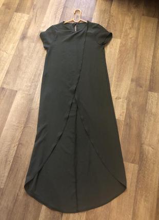 Блузка, кофта с запахом цвета хаки, блузка удлиненная