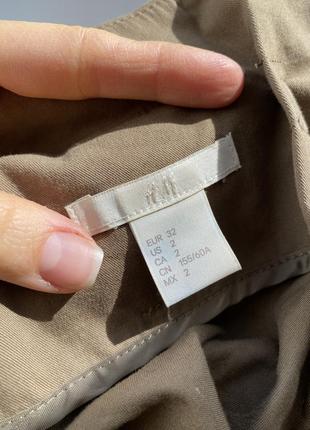 Спідниця хакі з поясом h&m міні міді до коліна з накладними кишенями6 фото