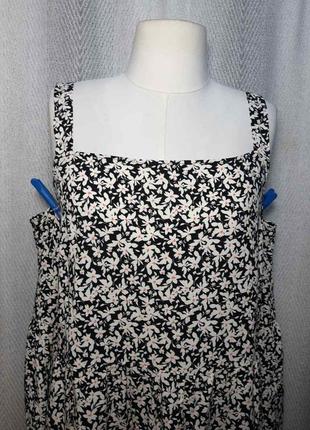100% вискоза. женская натуральная летняя блуза, блузка, вискозная майка, топ мелкий цветок штапель4 фото