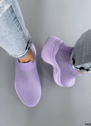 Мокасины женские фиолетовые сиреневые кроссовки5 фото