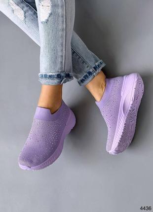 Мокасины женские фиолетовые сиреневые кроссовки6 фото