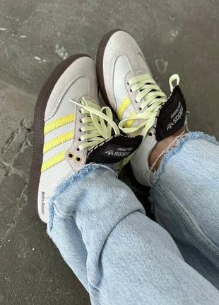 Жіночі кросівки адідас adidas samba x wales bonner yellow premium2 фото