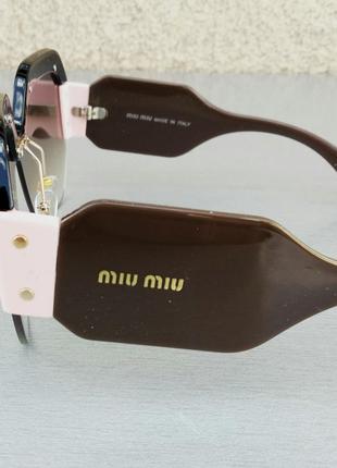 Miu miu очки женские солнцезащитные большие коричневые с градиентом4 фото