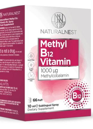 Дієтична добавка-спрей "вітамін b12" naturalnest 1000 mcg, 10 мл