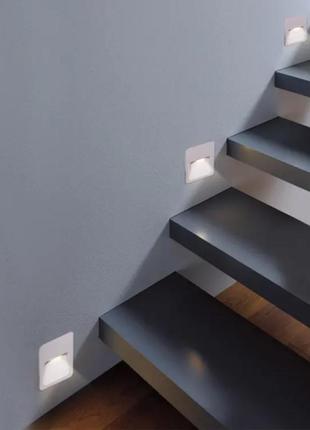 Подсветка для ступеней лестниц luminaria step 2w white 4200k 120x90x12 220v ip656 фото