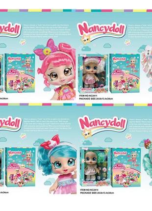 Ігровий набір nancy dolls nc2411/2/3/4 (24шт/2) лялька peppa-mint kids + тістечко в компл, 28см в ко